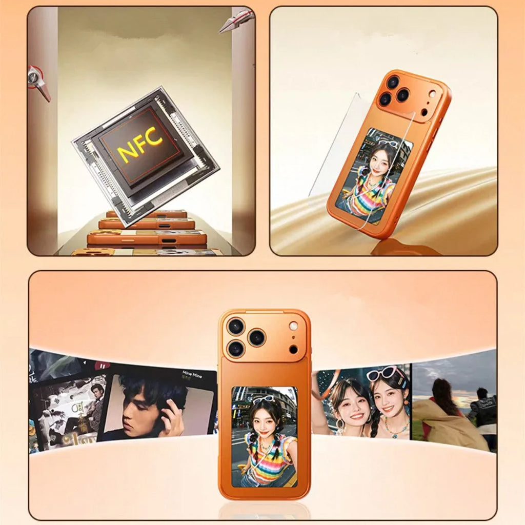 NFC E-Ink Phone Case for iPhone 17 Pro Max with Shock-Absorbing Frame Tidesmit