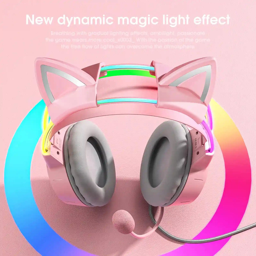 Gaming Headset with Mic - Wired RGB Over-Ear Headphones by Tidesmit Tidesmit