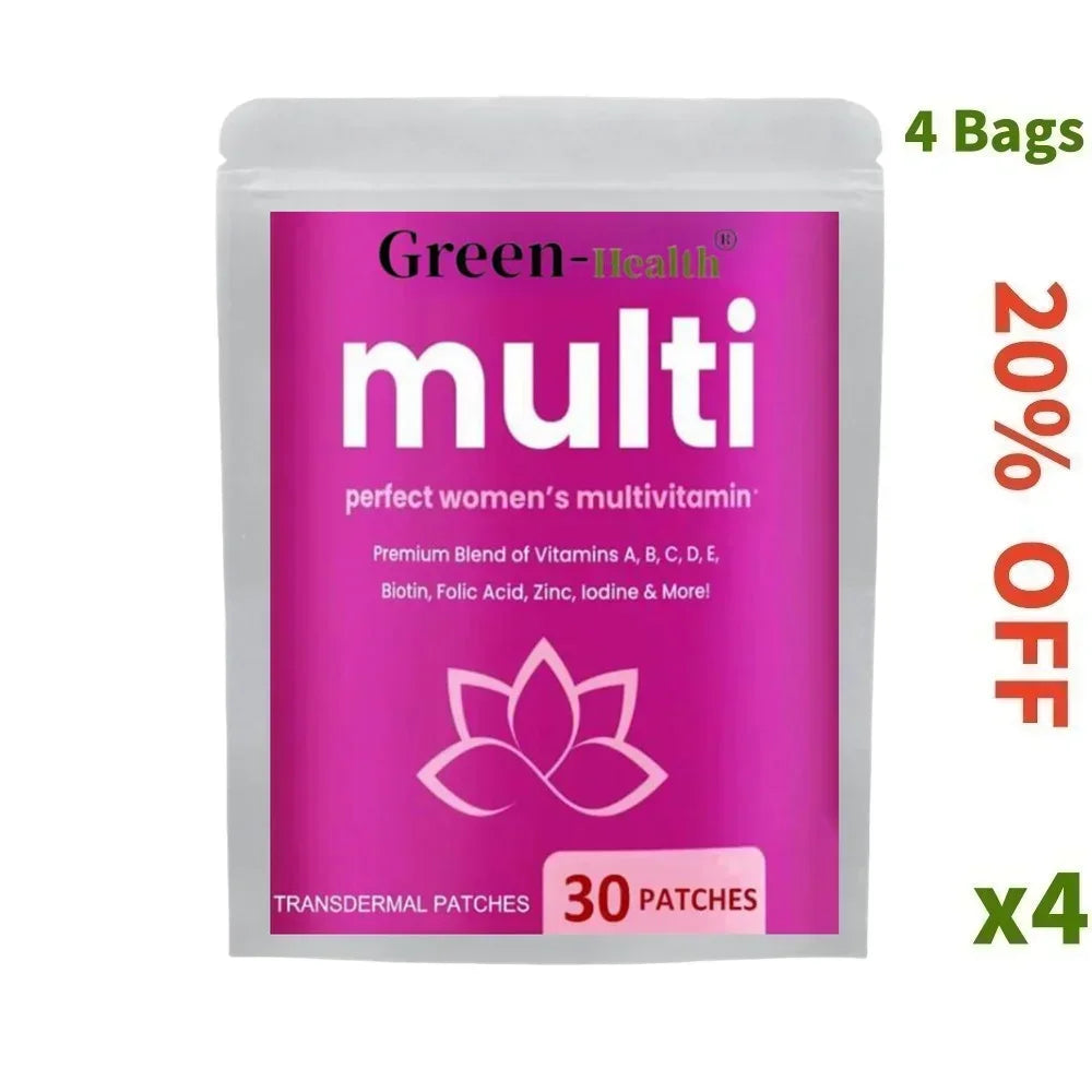 Tidesmit 30ct Women's Multivitamin Transdermal Patches with Vitamins A, B, C, D, E & Biotin for Immune & Bone Support