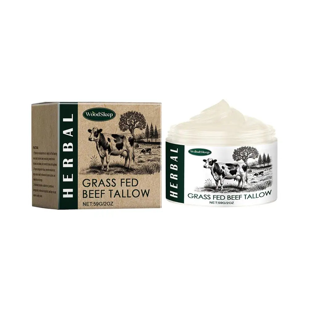 Beef Tallow, Beef Tallow for Skin, Tallow Face Moisturizer, 100% Unscented Organic Grass Fed Finished Whipped Tallow Face Cream
