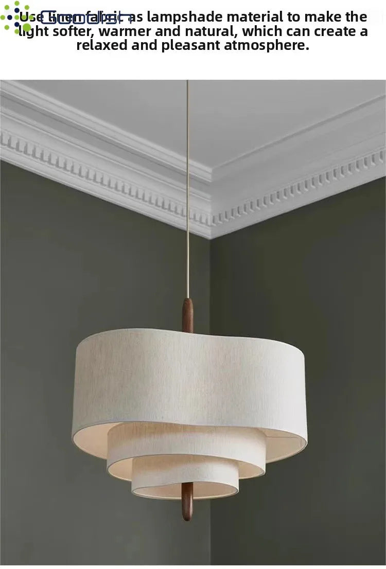 Wabi Sabi Fabric LED Pendant Light 58cm - Adjustable Ambient Lighting Tidesmit