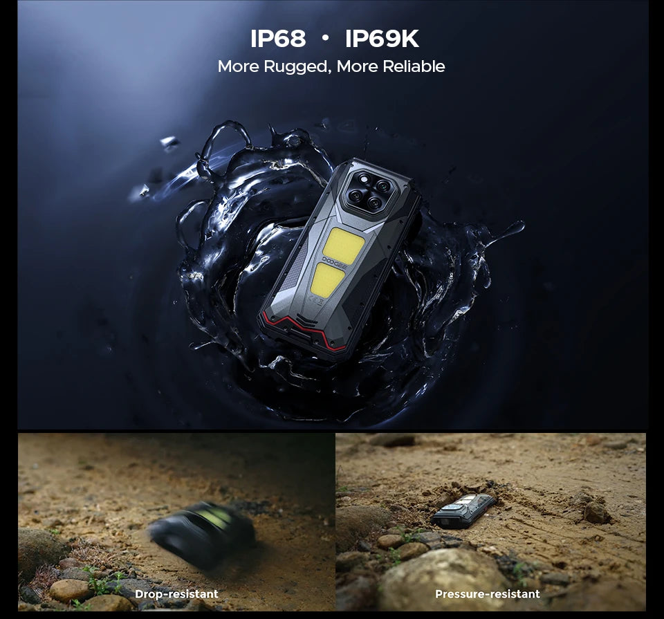 DOOGEE V Max Play 5G Projector Rugged Phone 6.78" 120Hz 20500mAh Dual Camping Lights16GB+512GB 200MP Main Camera NFC Smartphone