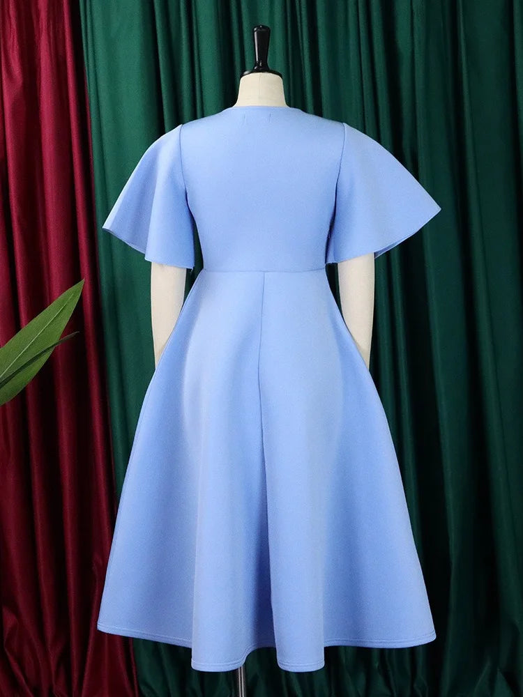Wmstar Dresses for Women V Neck Elegant Fashion Party Maxi Dress New in Summer Fashion Clothes Wholesale Dropshipping S-3XL