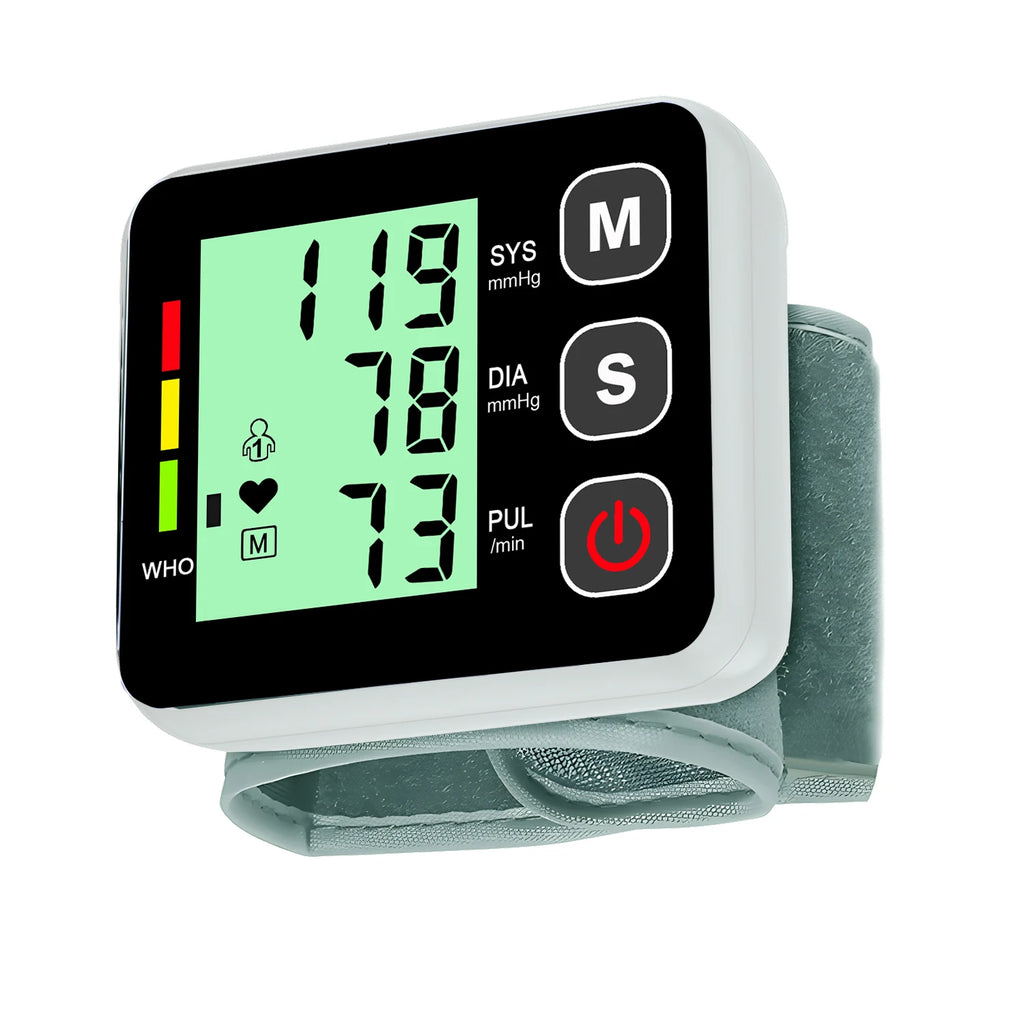 Wrist Blood Pressure Monitor Digital Heart Monitor Sphygmomanometer Tonometer Digital BP Monitor for Measure Health Equipment