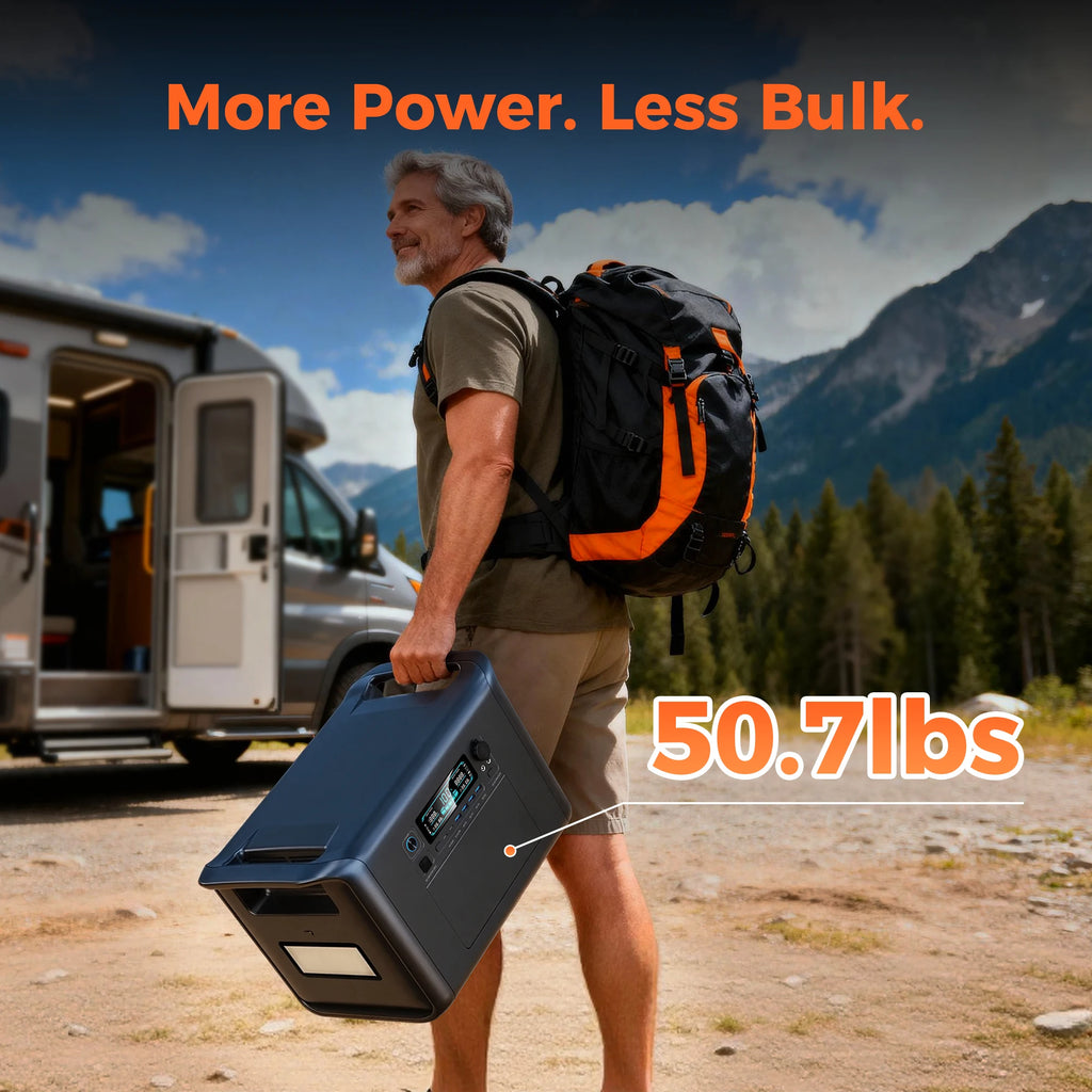 CTOLITY AP2000 2400W Portable Solar Generator 2048Wh LiFePO4 Battery Power Station AC Outlet Pure Sine Wave Emergency Power Supply for Camping Travel and Home Emergency Use