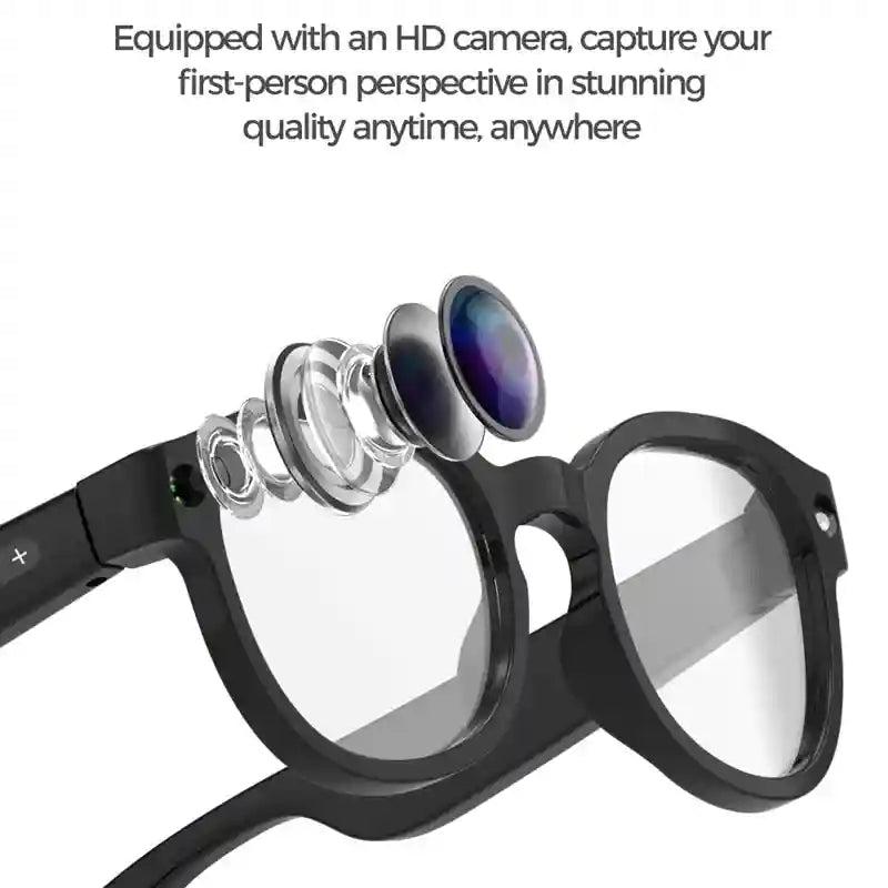 AI Smart Glasses with Spatial Audio and Integrated HD Camera Tidesmit
