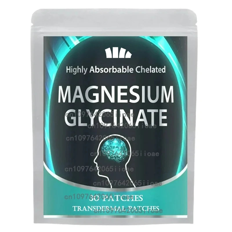 Magnesium Glycinate Transdermal Patches for Stress, Nerves, Sleep, Muscles, Metabolism 30 Patches