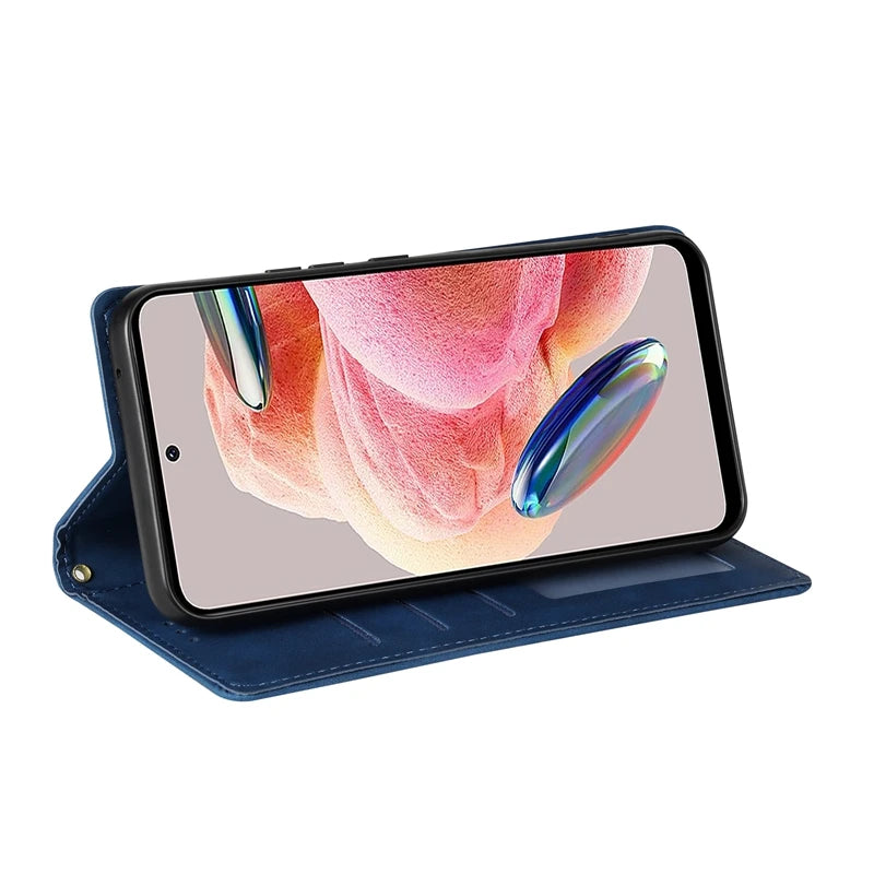 Redmi Note Wallet Case - Shock-Absorbing Leather Flip Cover Tidesmit