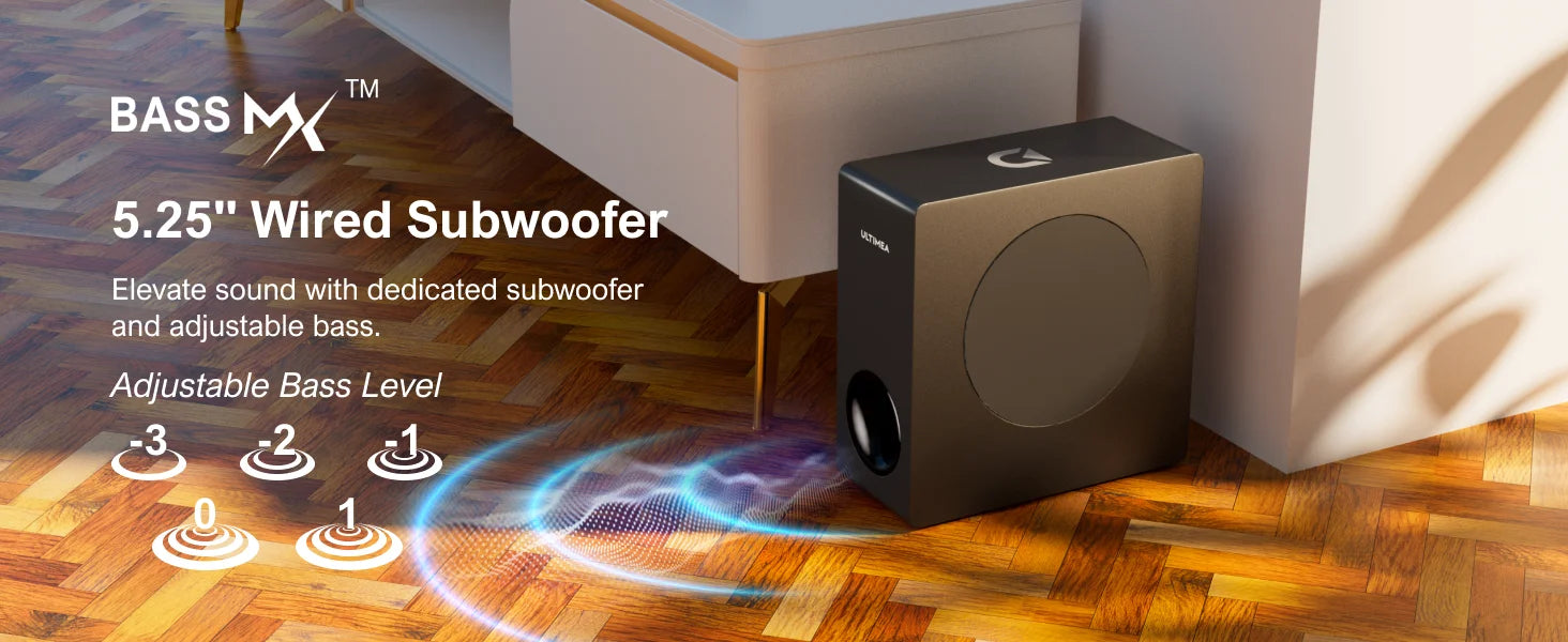 4.1 Channel Soundbar with Subwoofer - 200W Detachable Home Theater Tidesmit