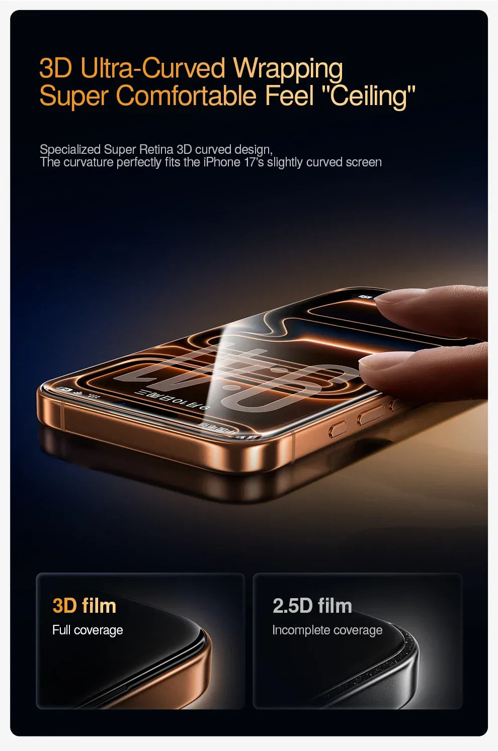 iPhone 17 Pro Max Screen Protector - 9H Tempered Glass HD Anti-Scratch Tidesmit