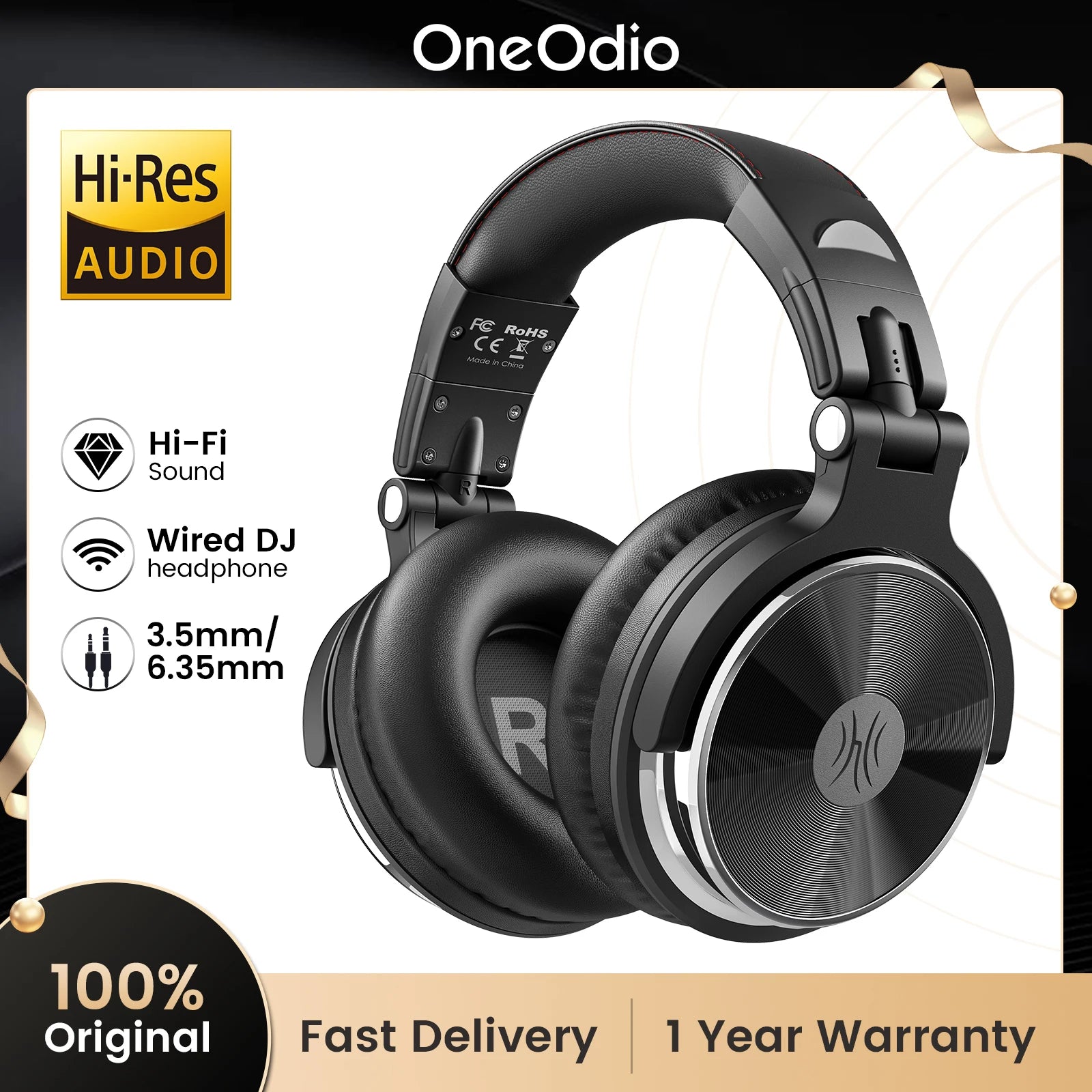 Pro-10 Studio Monitor Headphones with 50mm HiFi Drivers Tidesmit