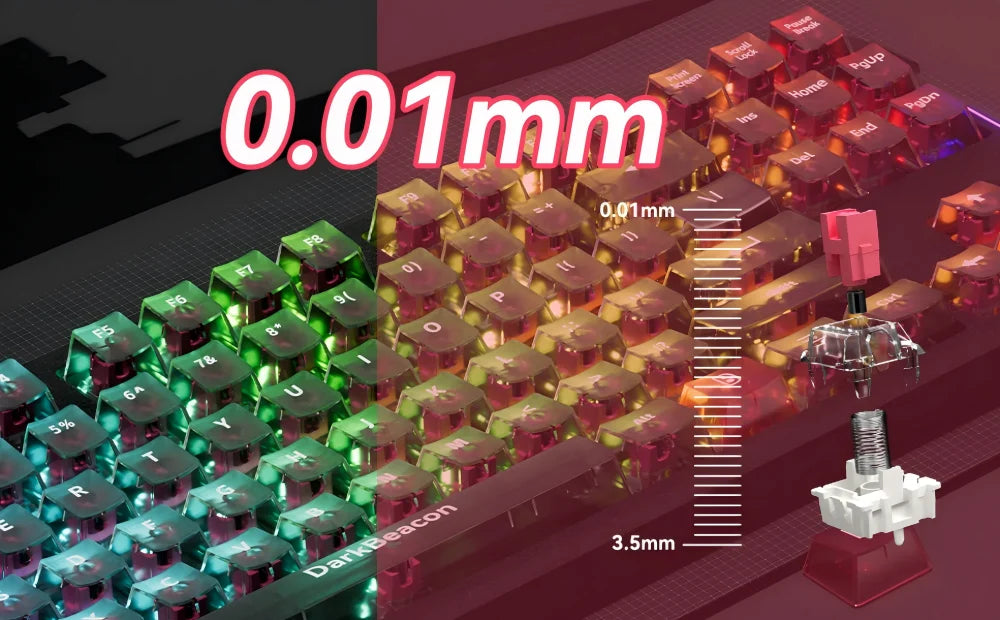 DarkBeacon Flux 87 Hall Effect Gaming Keyboard Wired, 80% Layout PC MAC Esports Keyboards, Red HE Magnetic Switch, 0.01mm Rapid Trigger, Adjustable Actuation, 8000Hz Polling, Hot Swappable, RGB Backlit, RS/SOCD/DKS/MT