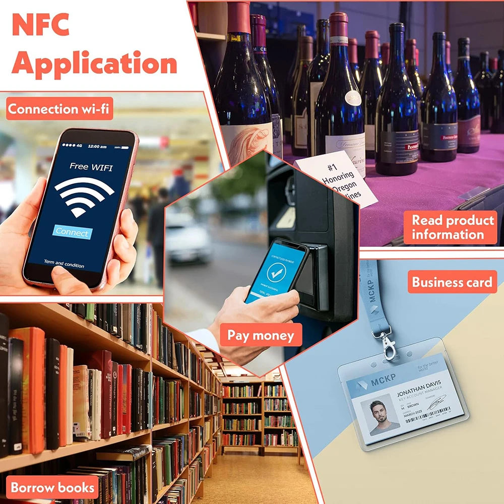 NFC Tag Sticker 13.56MHz S50 30-Pack for Secure Access Control Systems Tidesmit