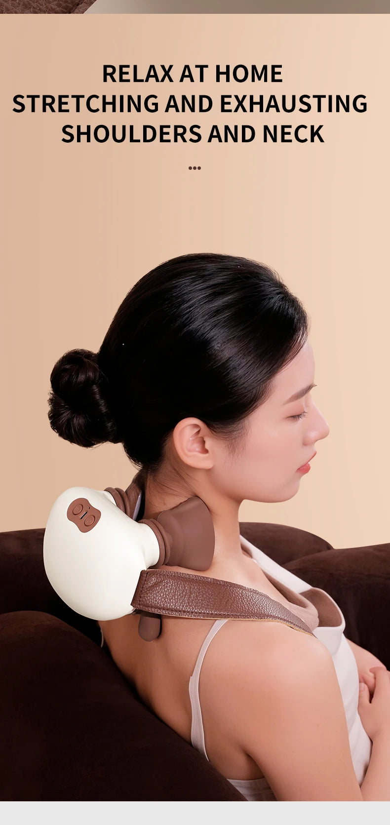 Portable Neck Massager: Deep Tissue Muscle Relief with Heat Therapy Massage Cushion Tidesmit