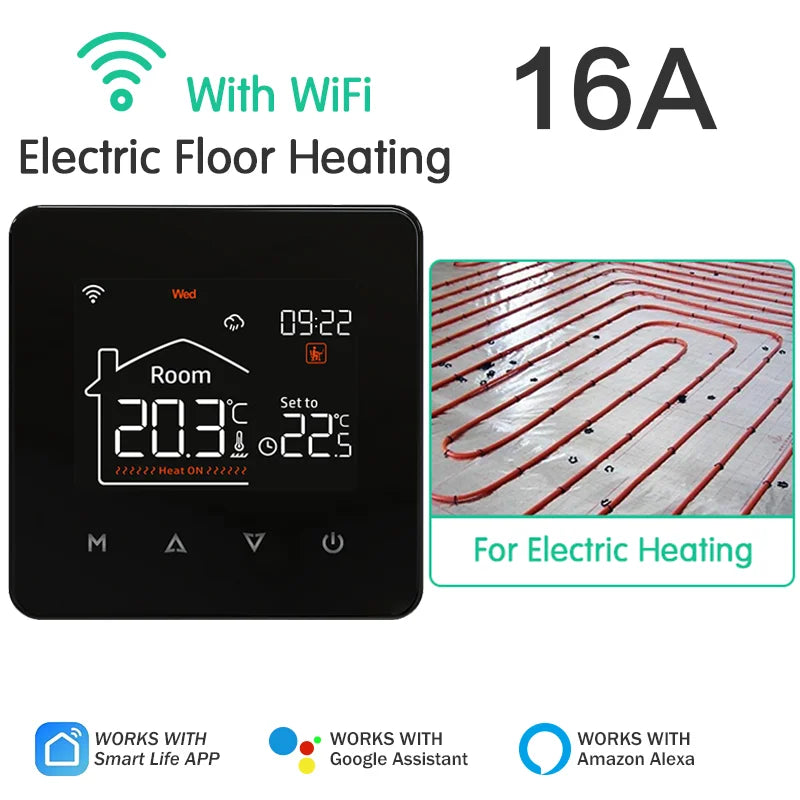 Smart WiFi Thermostat for Electric Floor Heating Water Gas Boiler Tuya Digital Temperature Controller Alexa Google Home Yandex
