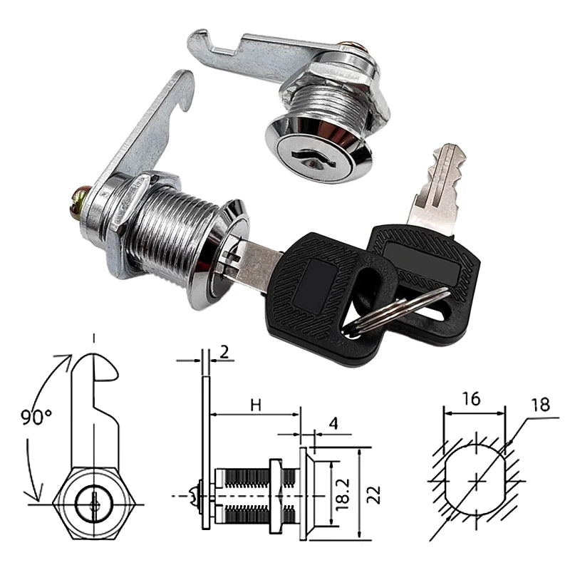 5Set Security Lock Metal Cylinder Cabinet Locker Cam Lock With Keys Security Mailbox Lock Drawer 16mm/20MM/25MM/30MM