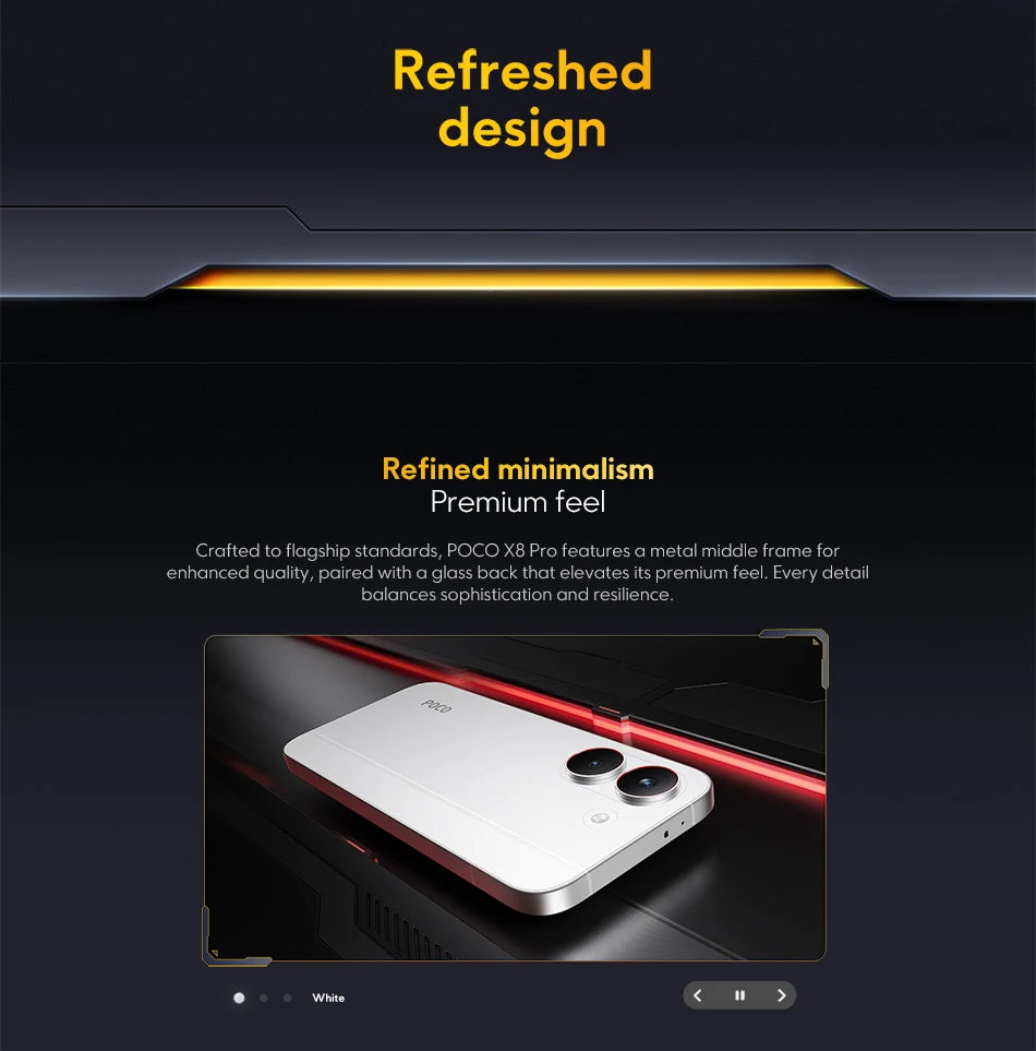 POCO X8 Pro Global Version Smartphone Dimensity 8500-Ultra 6500mAh battery 6.59" 1.5K 120Hz AMOLED display 50MP