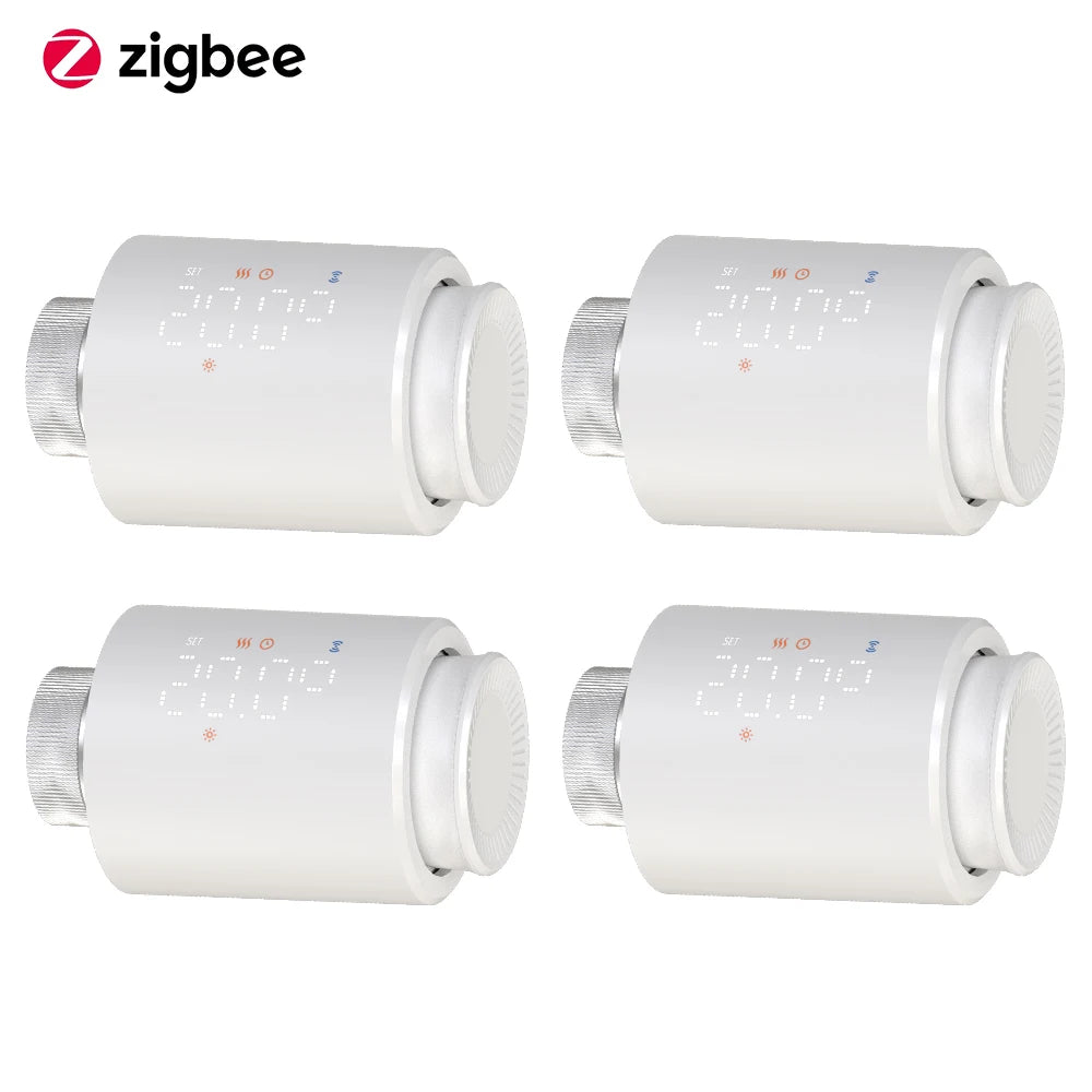 Smart WiFi/ZigBee TRV Thermostat Tuya Radiator Thermostatic Valve Programmable Controller Actuator Alexa Google Voice Control