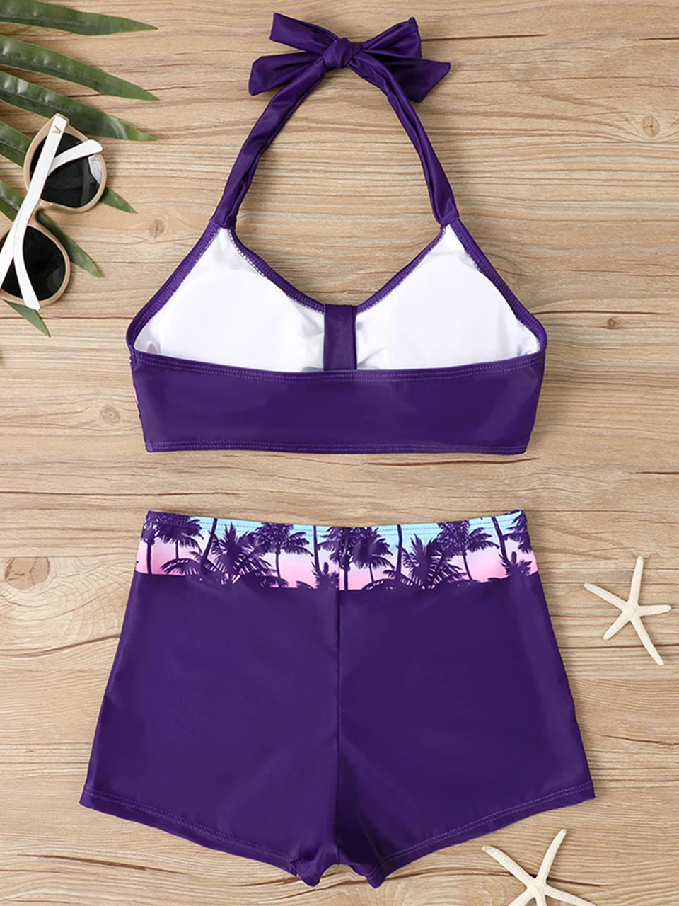 2025 High Waist Bikinis Women Sports Swimwear Print Bathing Suit Female Padded Beach Wear Bathers Swimming Swimsuit Summer