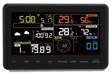 Ecowitt WS2910_C Home Wi-Fi Weather Station Console Monitor 6.75" Color Display with Indoor Thermo Hygrometer & Barometric