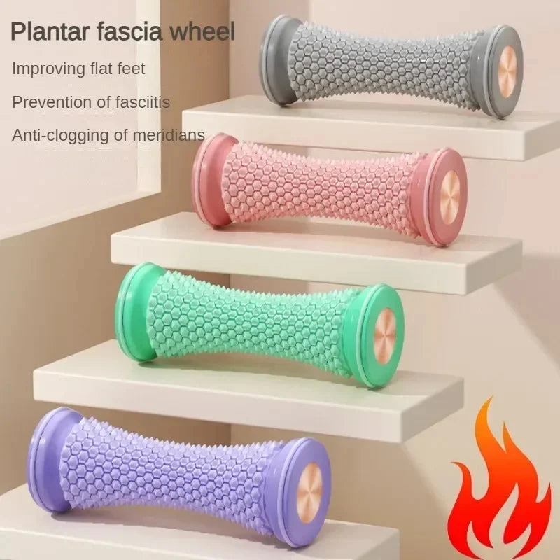 Foot Roller Massager for Plantar Fasciitis Relief - Silver Steel Relaxation Treatment Tidesmit
