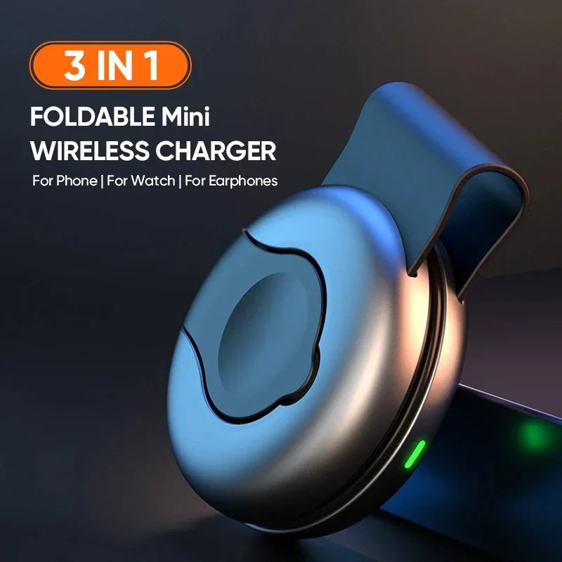 3-in-1 Wireless Travel Charger: Foldable MagSafe Compatible Dock Tidesmit