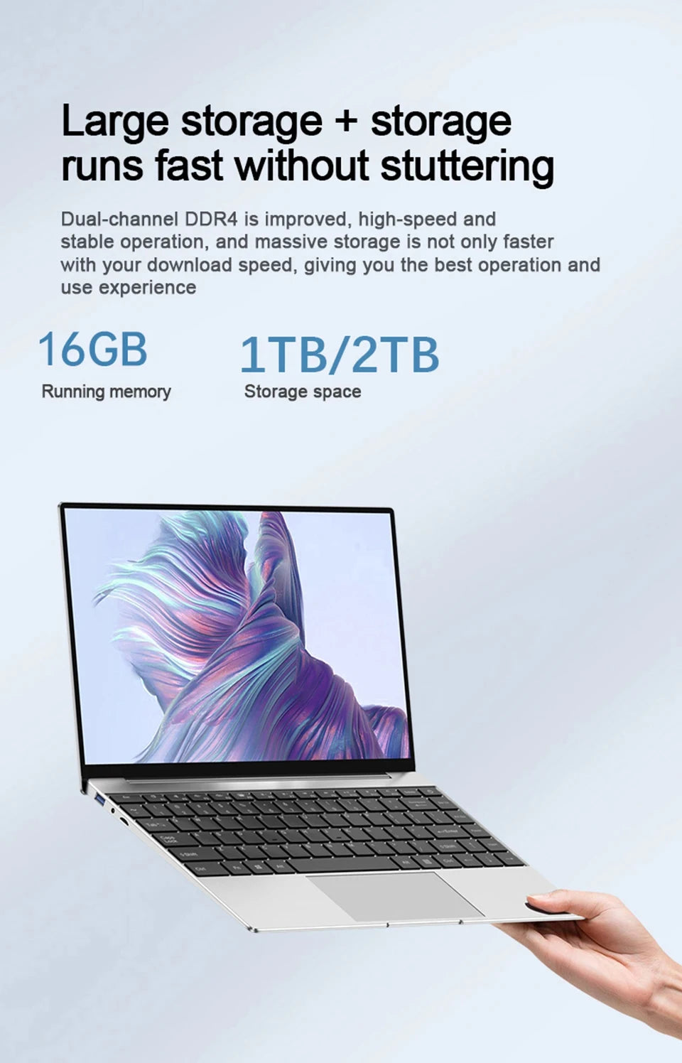2026 New 14.1" Laptop Computer Intel N150 Windows 11 Pro 16GB RAM 1TB M.2 SSD Gaming Notebook PC 1920*1080 HD Portable Laptops