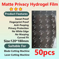 Hydrogel Screen Protector 50 Pack - Anti-Peep & Matte Finish Matte Privacy 50pcs Hydrogel Film 50pcs Tidesmit