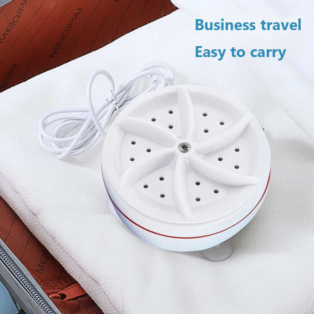 Tidesmit ultrasonic turbo washer wheel performing bubble rotation cleaning on small laundry items like socks