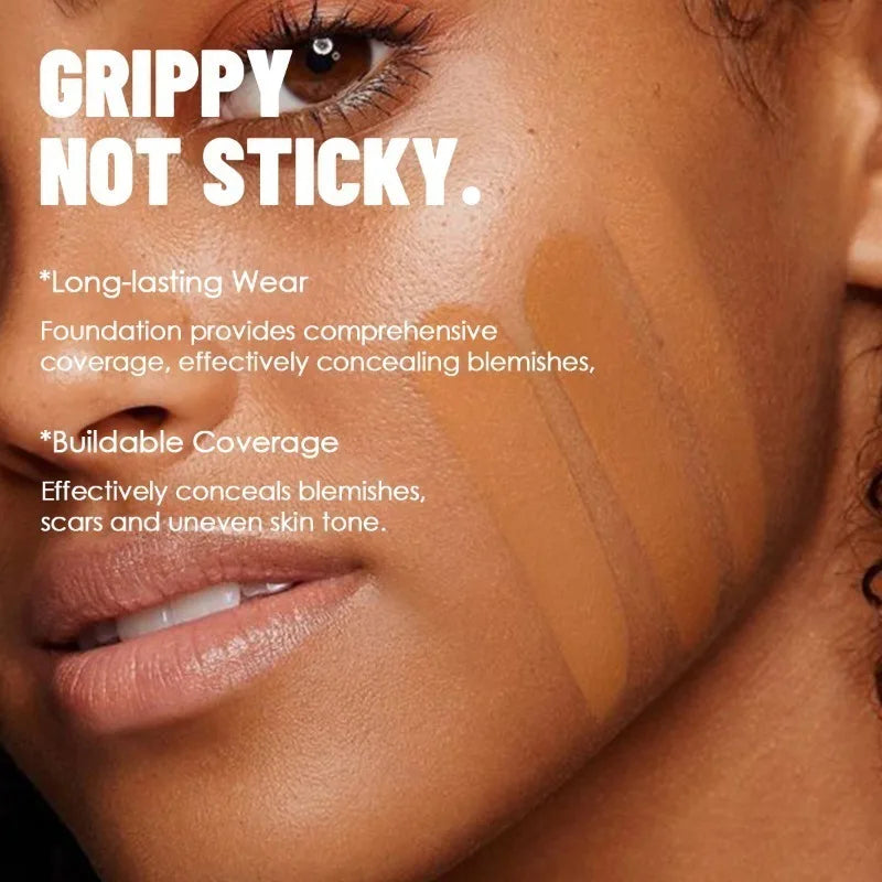 Tidesmit waterproof liquid foundation texture close-up showing long-lasting natural finish for face makeup
