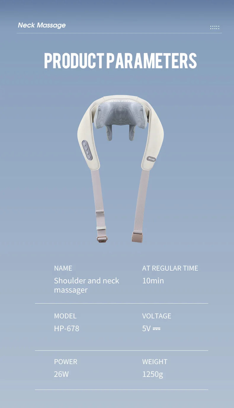 Wireless Neck and Back Massager | Deep Tissue Relaxation Therapy Relaxation Treatment Tidesmit