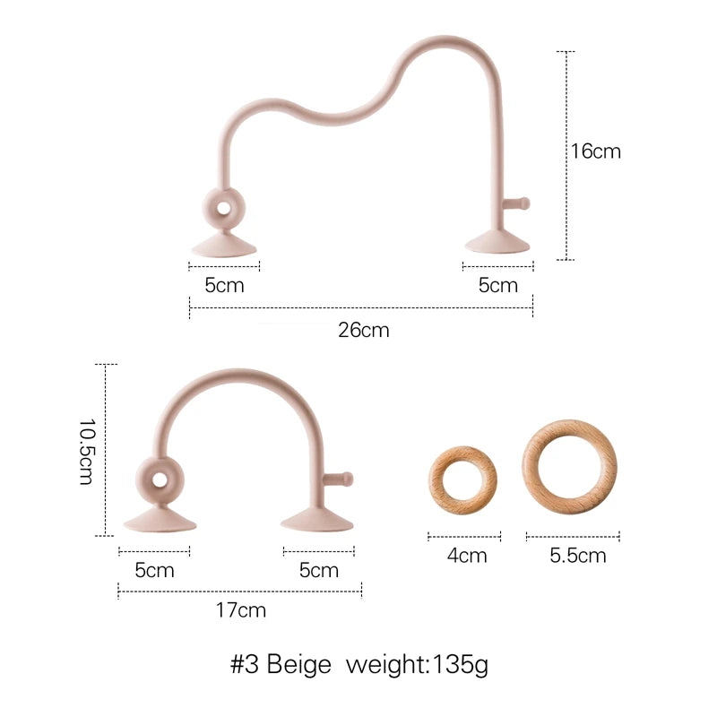 Baby Teether Toy Silicone Educational 0 12 Months Toy Montessori Silicone Teething Toys Wooden Ring Silicone Teether Accessories