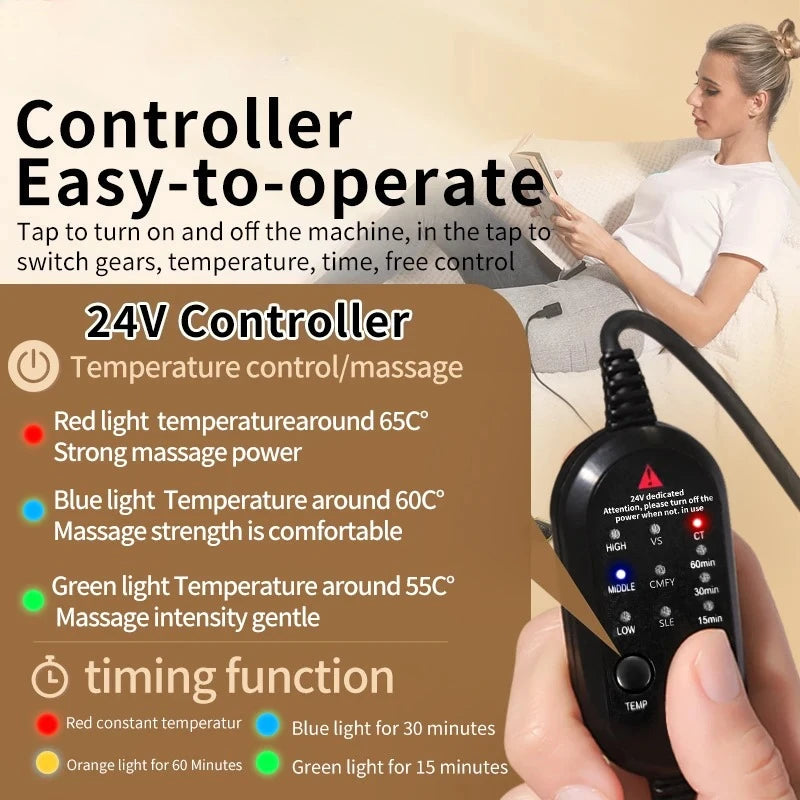 Red Light Heating Pad for Leg Pain - 24V Heated Support for Recovery Massage Cushion Tidesmit