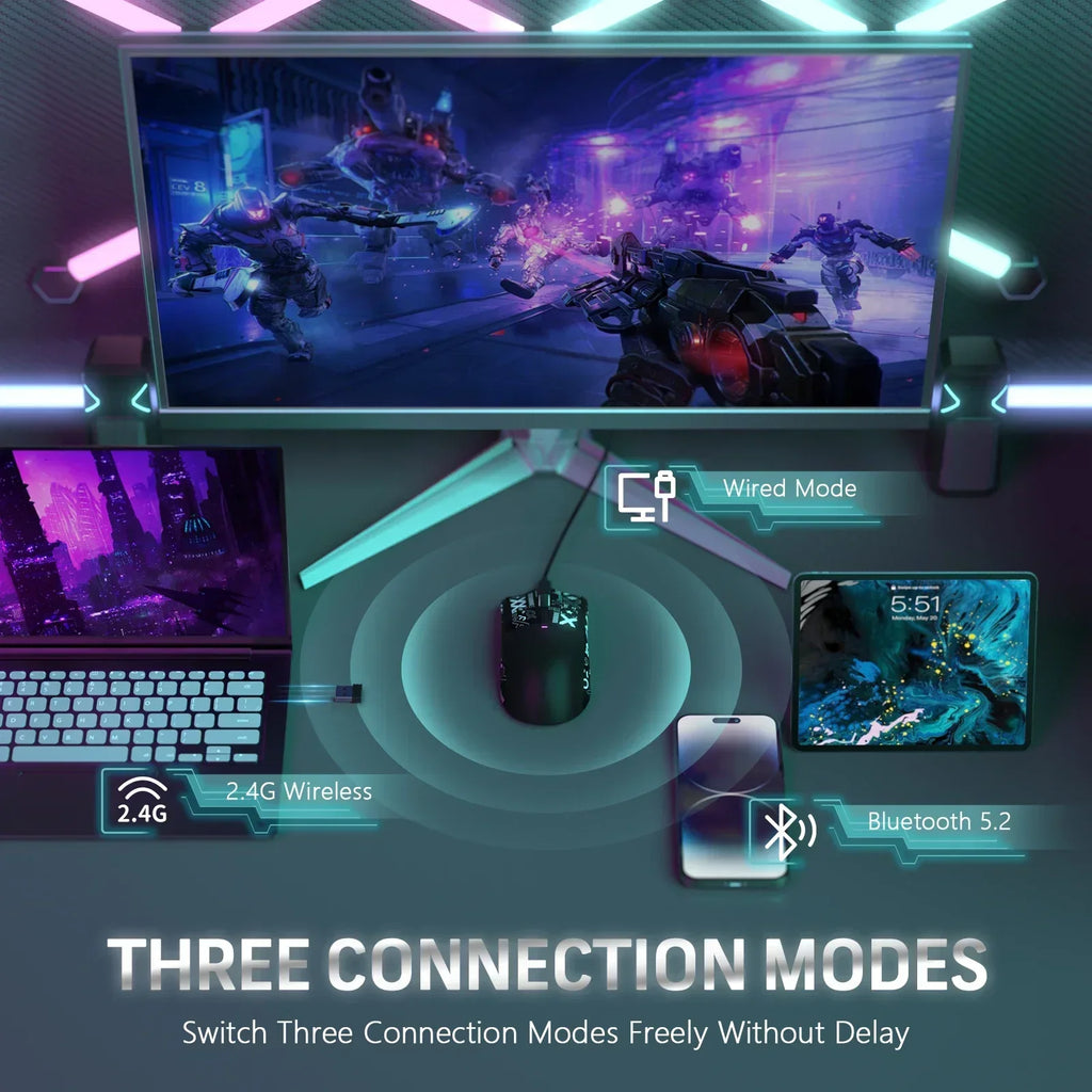 Original Brand ATTACK SHARK X11 Wireless Gaming Mouse Charging Dock PixArt PAW3311 Gaming Sensor, Origin BT/2.4G Wireless/Wired