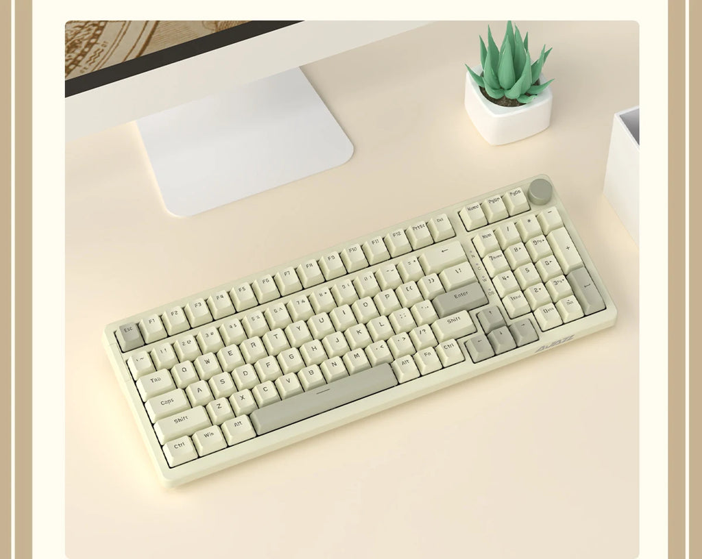 Ajazz AK992 Wired Mechanical Keyboard 98-Key Full Layout  Hot-Swap USB Gaming keyboard Multimedia Key Knob for Desktop PC Laptop