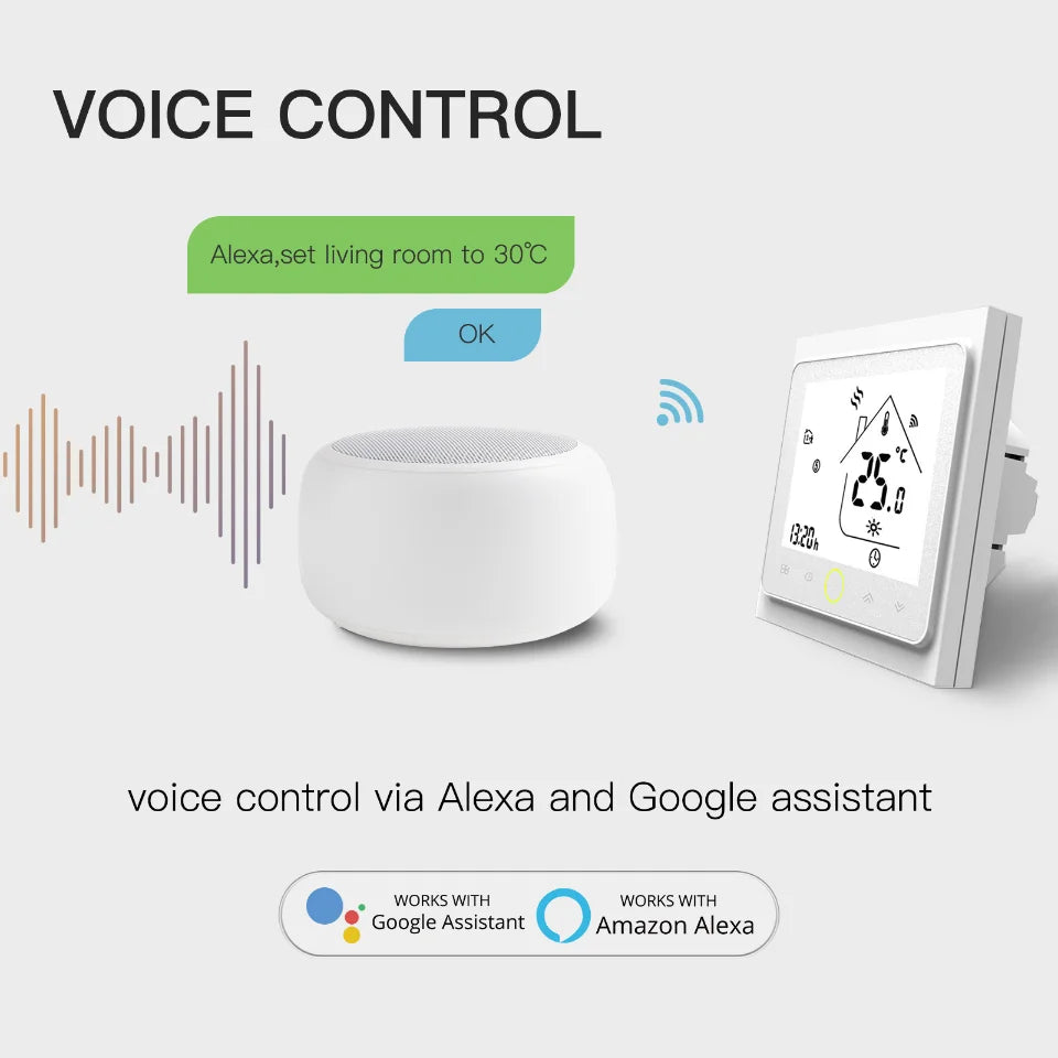 MOES WiFi Water/Electric Floor Heating Thermostat Gas Boiler Temperature Controller Smart Alexa tuya Google Voice zigbee Control