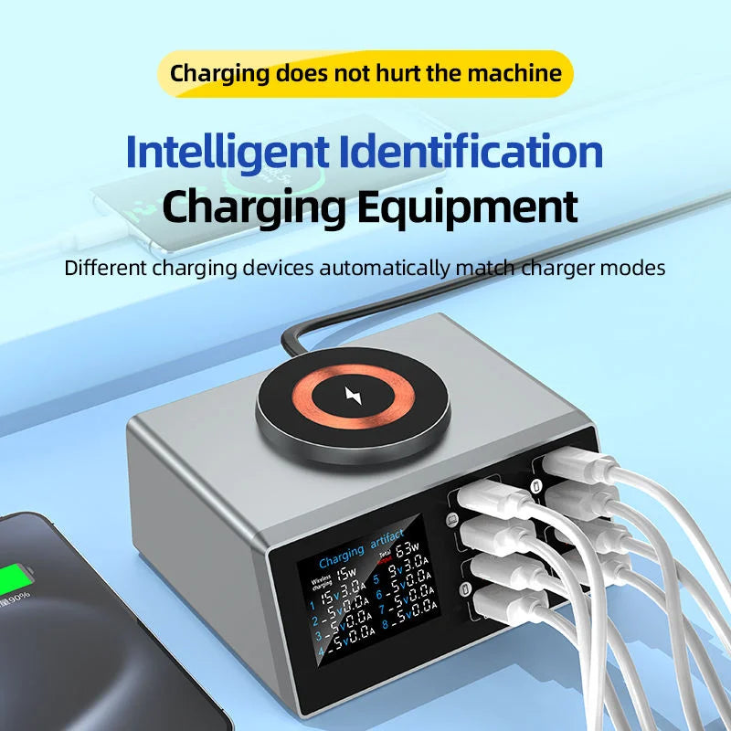 140W 8-Port USB Fast Charging Station - Multi-Device Desktop Power Hub Tidesmit