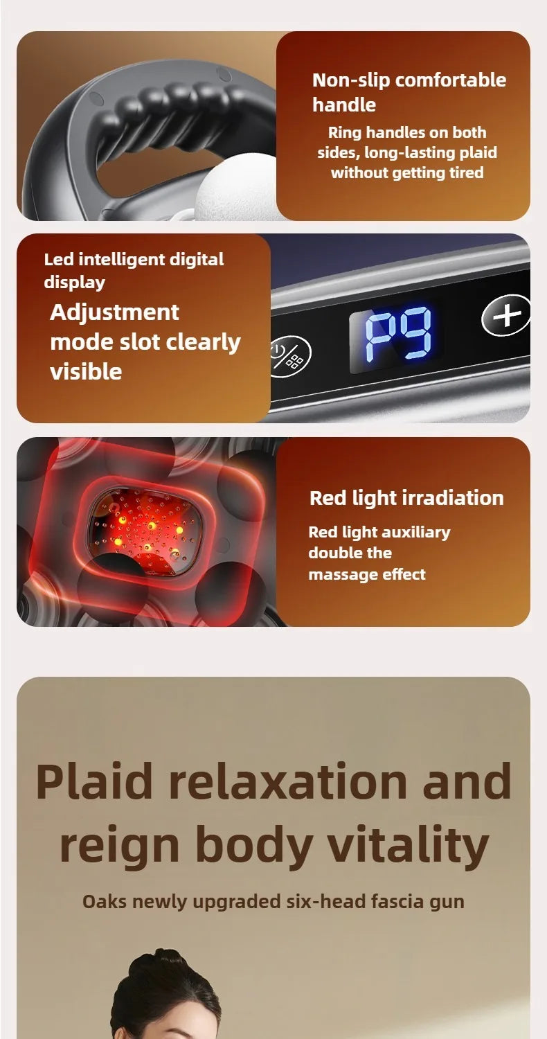 Deep Tissue Muscle Massager - 12-Head Percussion Back Therapy Tool Back Massage Instrument Tidesmit
