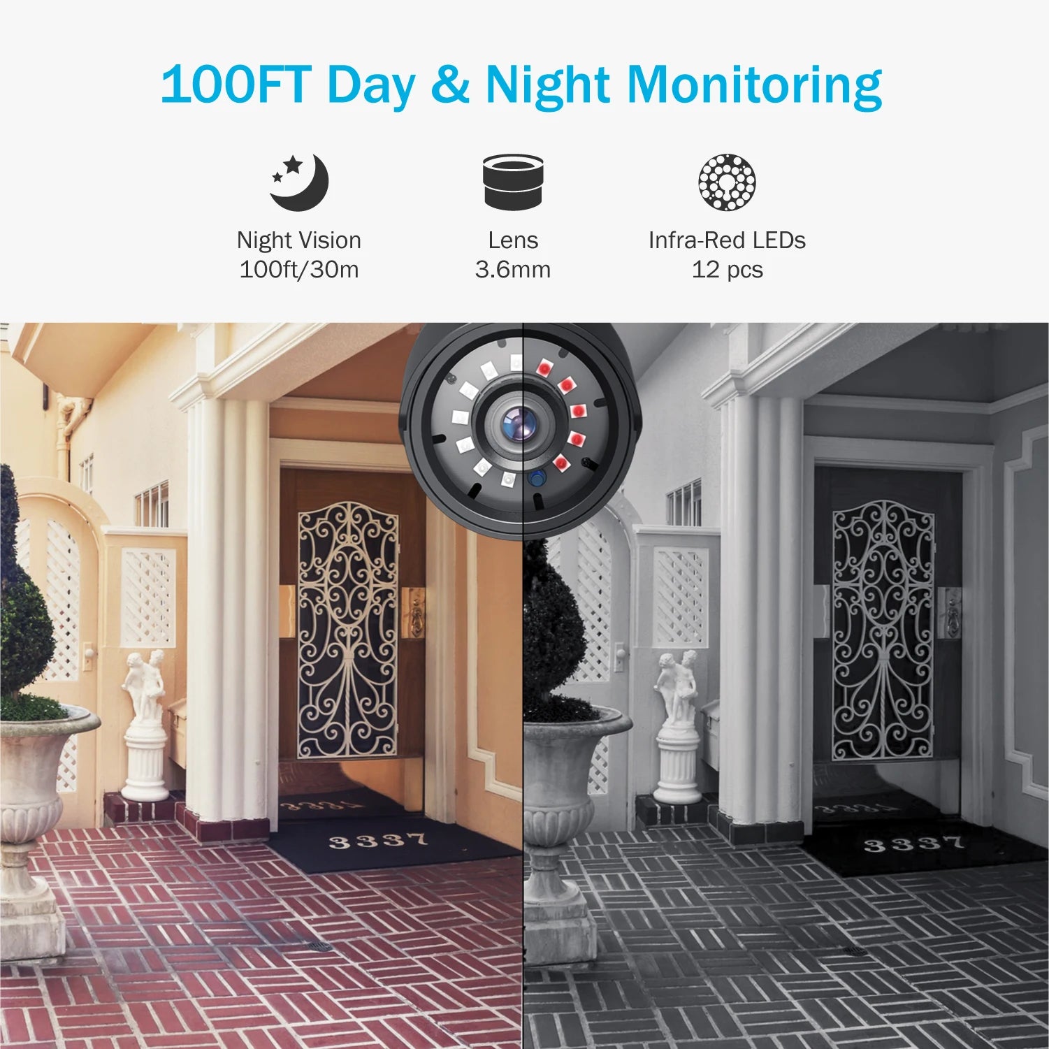 ANNKE 1080P Cameras 4-in-1 TVI Full Color Night vision Bullet Security Camera 2MP Clear IR CCTV Surveillance Security Camera
