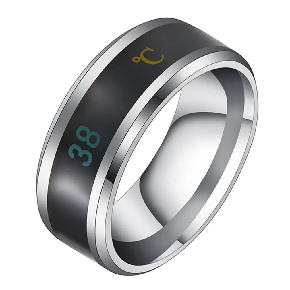 Temperature Sensitive Smart Health Ring - Stainless Steel Biometric Tracker Silvery Tidesmit