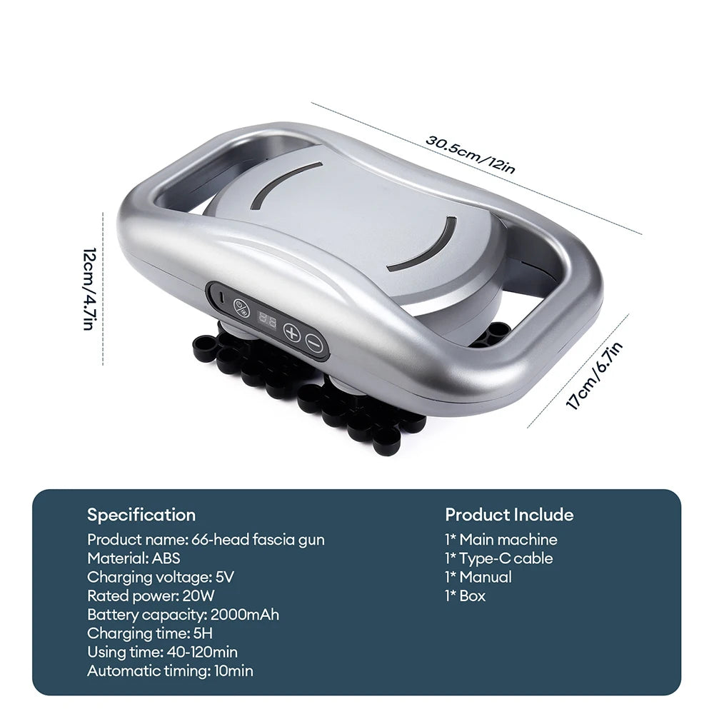 Deep Tissue Massage Gun with 66 Interchangeable Heads by Tidesmit Relaxation Treatment Tidesmit
