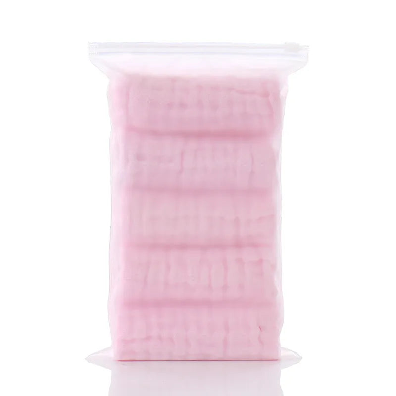 Happyflute 30*30CM 6Layer Soft Gauze Baby Cotton Plain Color Face Towel Children's Square Handkerchief Saliva Towel