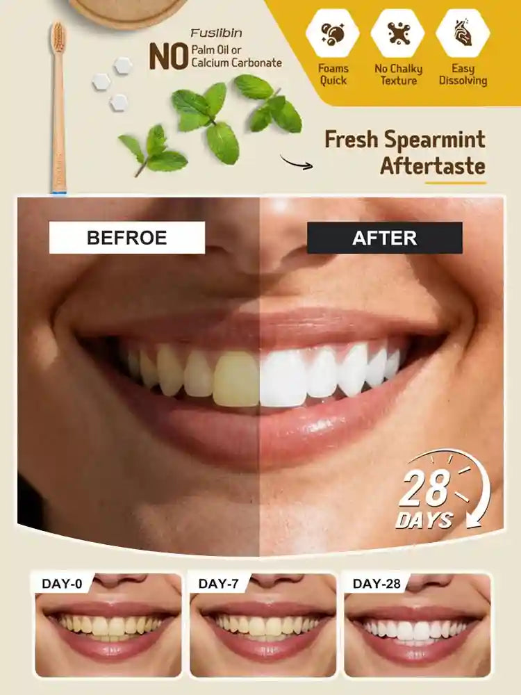 Tidesmit instant teeth whitening toothpaste tablets for plaque removal and fresh breath oral hygiene