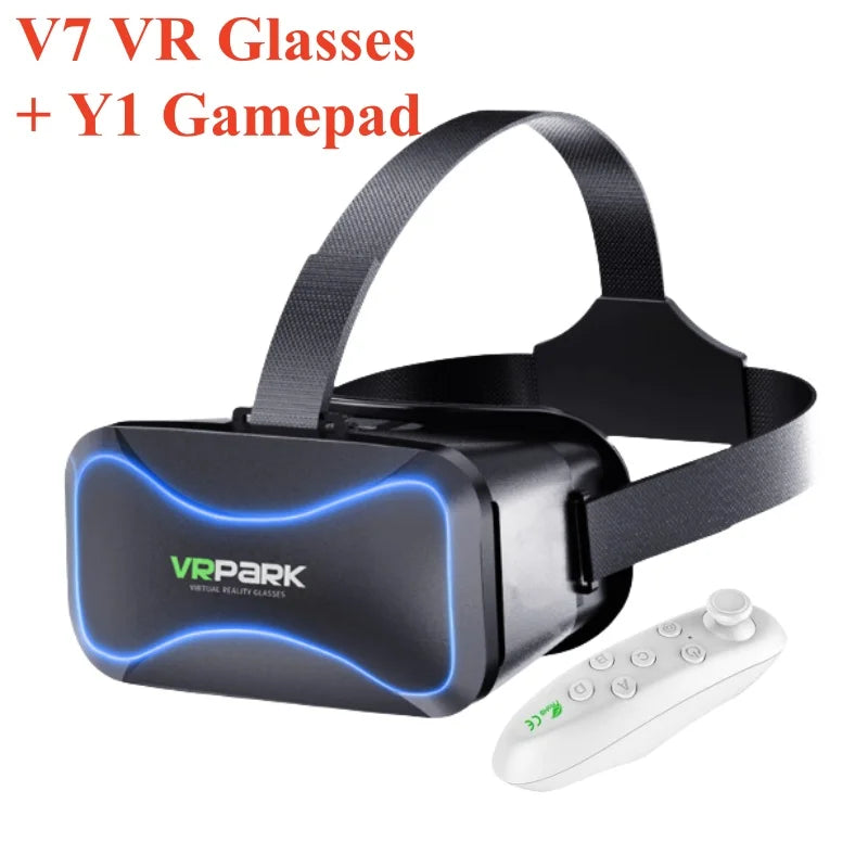 4K VR Headset for Smartphones: Immersive 3D Mobile Glasses V7 add Y1 gamepad China Mainland Tidesmit