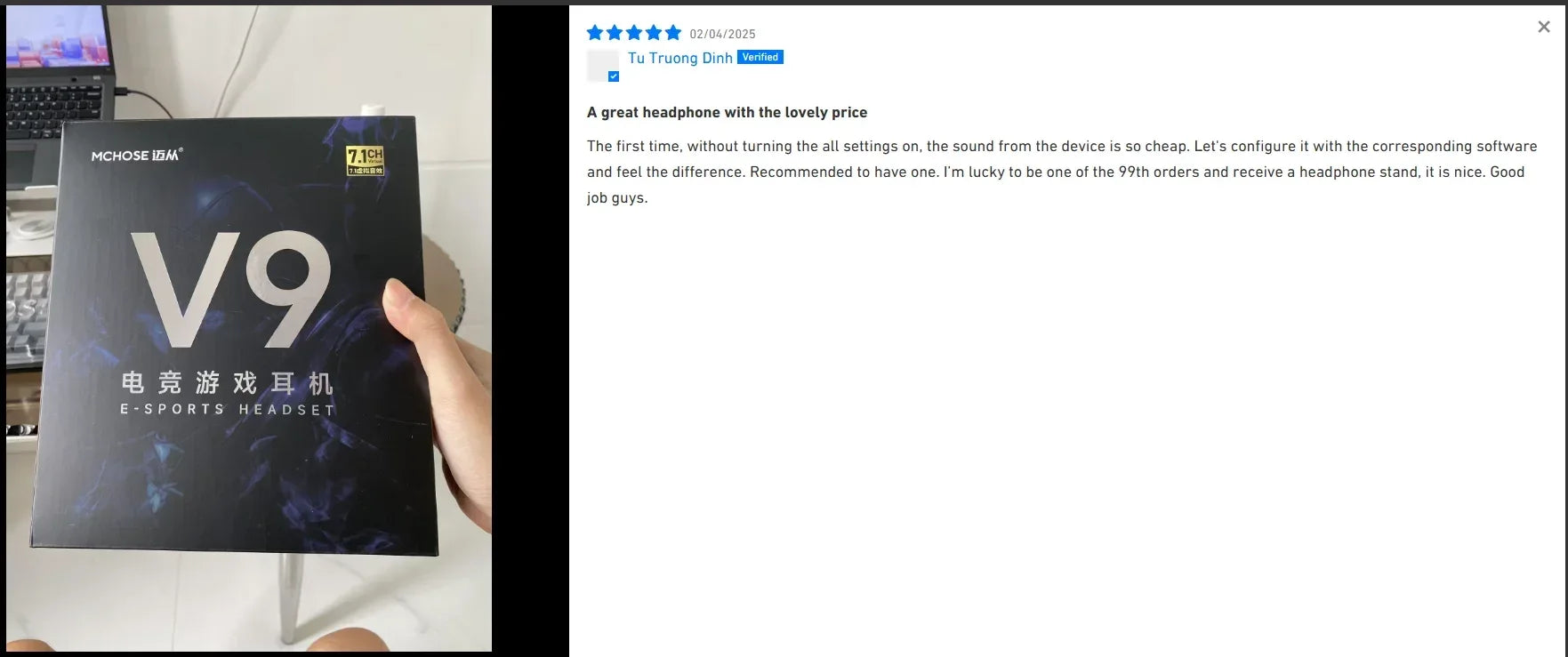 MCHOSE Wireless Gaming Headset Surround Sound Noise Canceling Tidesmit Tidesmit
