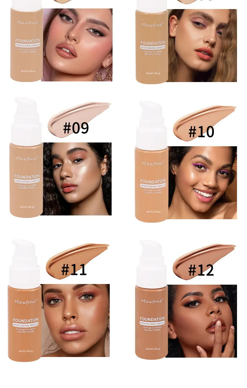 Tidesmit 12 color liquid foundation texture close-up showing moisturizing high coverage lightweight face makeup