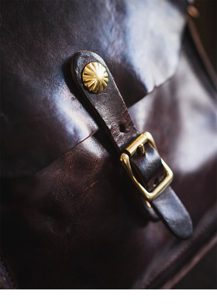 Fashion vintage outdoor daily genuine leather men's small phone shoulder bag designer handmade luxury cow leather crossbody bag