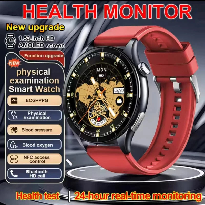 2026 New Smart Watch NFC ECG+PPG Blood oxygen Uric Acid Blood Pressure Sapphire Smartwatch Men For iPhone Android