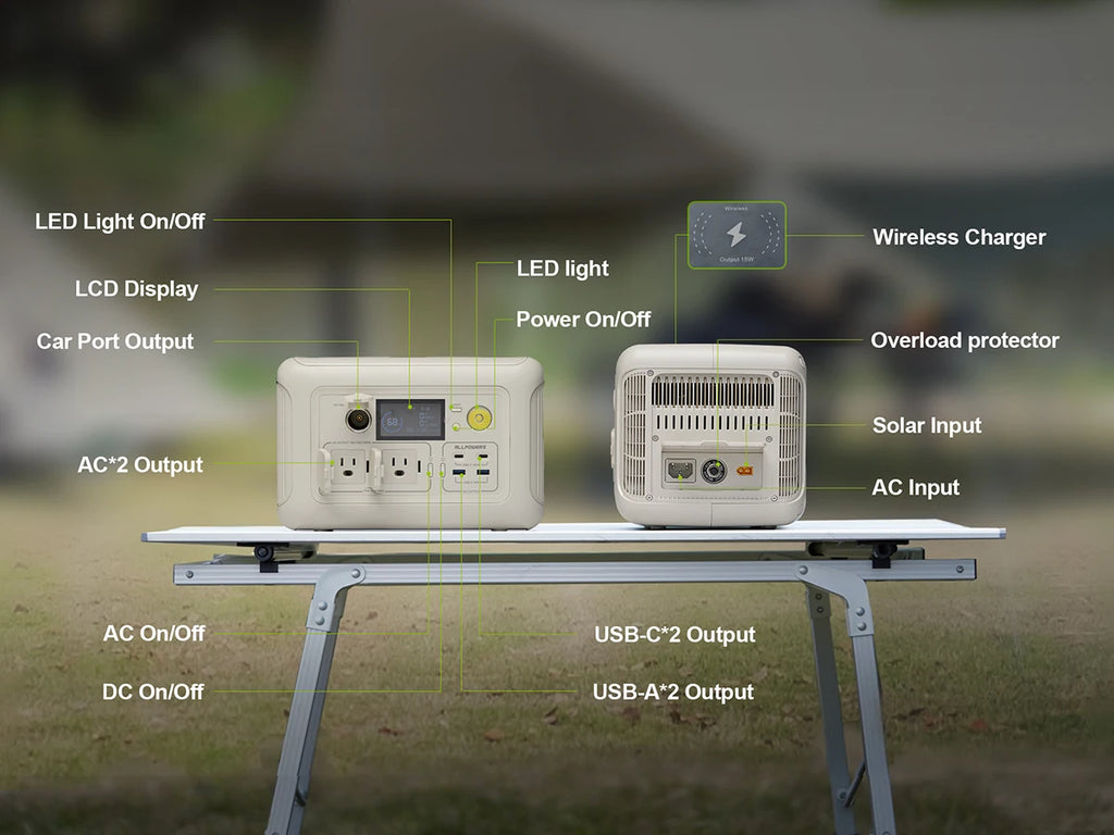 Portable Power Station 299Wh 600W LiFePO4 Battery for Travel Tidesmit
