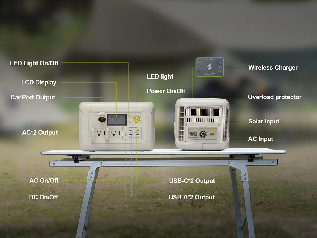 Portable Power Station 299Wh 600W LiFePO4 Battery for Travel Tidesmit